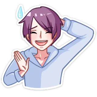 😅 8ac7bd26 Аниме, Каваи, Манга, Наклейка, Эмодзи, Мультфильм, Веселый, Милый whatsapp sticker