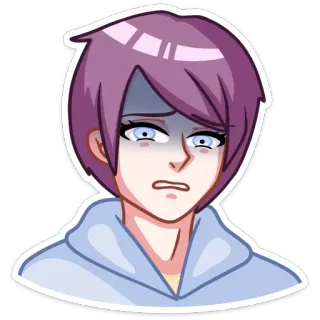 😰 a6d3a47f Аниме, Мультфильм, Грустный, Девушка, Встревоженный, Плачущий, Эмоциональный whatsapp sticker