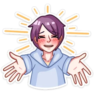 🤗 cccc68d9 аниме, мультфильм, объятие, привязанность, дружба, объятия, веселый whatsapp sticker