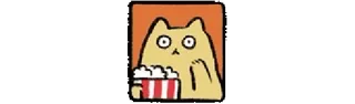 🍿 8b565e35 gato, pipoca, filme, assistindo, animal, desenho animado whatsapp sticker