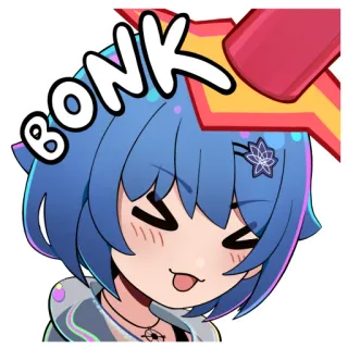 🔨 55d3c505 BONK Bonk, Anime, Meme, Cartone animato, Umorismo, Kawaii telegram sticker