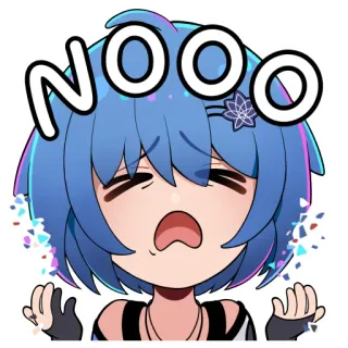 😫 a9044847 NOOO Anime, Piangere, Triste, No, Cartone animato, Ragazza telegram sticker