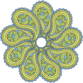 🎨 164e0a92 пейсли, цветок, узор, дизайн, цветочный, мандала telegram sticker