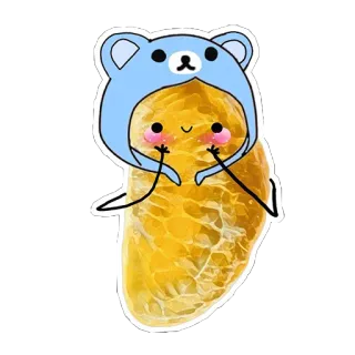 ☺️ a36c68e1 オレンジ, かわいい, フルーツ, 可愛い, 漫画, 熊の帽子, 食べ物 telegram sticker