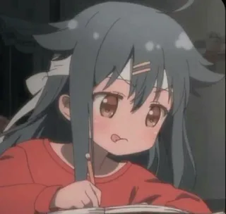 🌝 1b34663a Chica anime, Escritura, Lindo, Dibujos animados, Ilustración telegram sticker