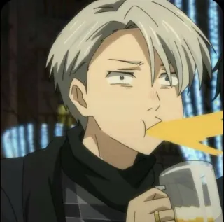 🗿 311ea02c Anime, Bebiendo, Masculino, Dibujos animados, Bebida telegram sticker