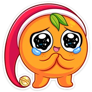 🤩 1e052ae2 橙色, 水果, 悲伤, 哭泣, 可爱, 贴纸 telegram sticker