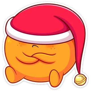 😝 72a65353 橙色, 可爱, 卡通, 圣诞节, 冬天, 帽子, 节日, 可爱, 假日 telegram sticker