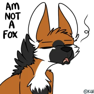 😫 4d63d5a6 AM NOT A FOX Cartoon, Fuchs, Tier, Sticker telegram sticker
