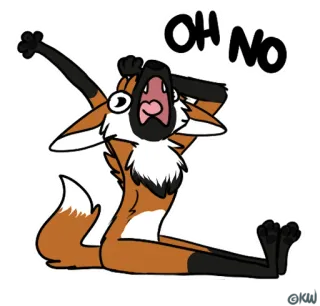 😫 ad2fae4f OH NO fuchs, cartoon, tier, schockiert, oh nein telegram sticker