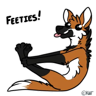 👣 b0a9c42c FEETIES! tier, hund, füße, niedlich, cartoon, fell telegram sticker