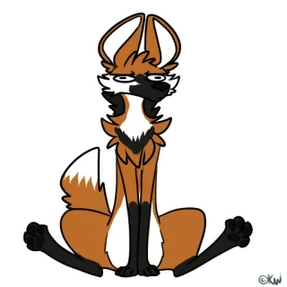😒 ca33d03b Mähnenwolf, Anthropomorph, Tier, Cartoon telegram sticker