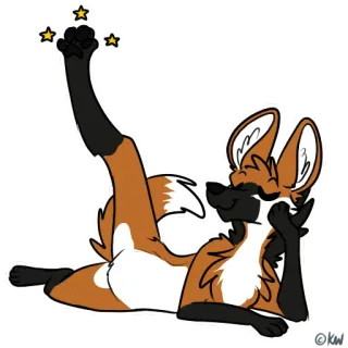 ⭐️ cb3bd0fc Mähnenwolf, Fellwesen, Anthropomorph, Tier, Hundeartig, Illustration telegram sticker