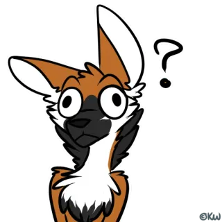❓ d6437c77 Hund, Fragezeichen, verwirrt, fell, Tier, Cartoon telegram sticker