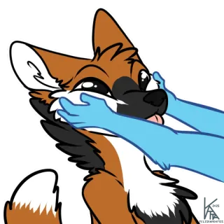 🤗 ff76b4a9 Fuchs, Anthropomorph, Cartoon, Tier, Niedlich, Fell telegram sticker