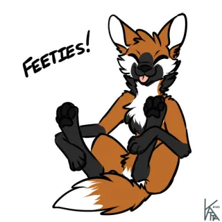 🐾 ffc4e3b3 FEETIES! Fell, Füße, Tier, Cartoon, Fuchs telegram sticker