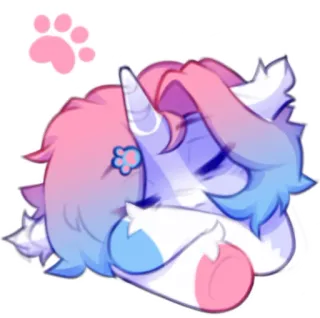 😴 28ac81b0 unicorn, binatang, lucu, kartun, stiker, merah muda, biru, berbulu telegram sticker