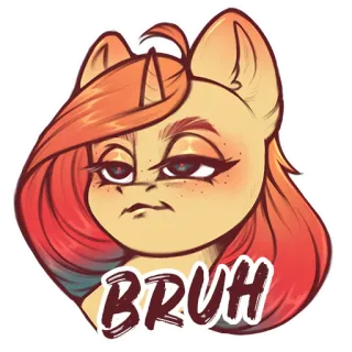 😐 511ba577 BRUH Poni, Bruh, Sikap, Kartun, Stiker telegram sticker