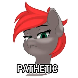 😐 99d5bb28 PATHETIC kuda poni, menyedihkan, jijik, kartun, stiker, ekspresi telegram sticker