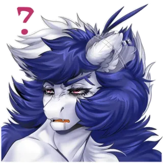 😑 ef11313b Furry, Pertanyaan, Ekspresi, Karakter, Kartun telegram sticker