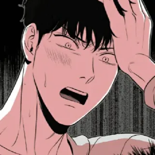 🖤 00f5d48f hombre, shock, anime, terror, sorpresa, emoción telegram sticker