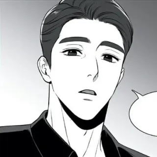 🖤 3d07c3d9 hombre, anime, blanco y negro, dibujos animados telegram sticker