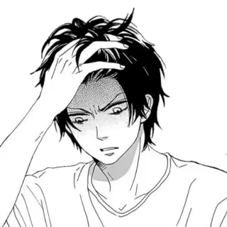 🪁 2526b055 anime, manga, bingung, stres, khawatir, frustrasi telegram sticker
