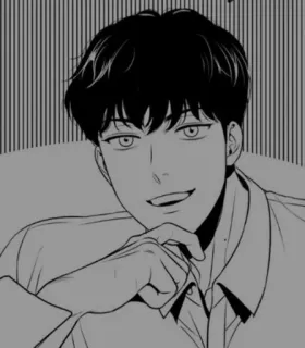 🩹 739fb16c man, portrait, black and white, cartoon, anime style telegram sticker