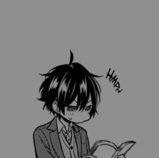 🩹 c6e3d5af HMPH anime, manga, boy, reading, grumpy telegram sticker