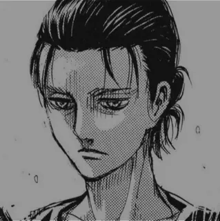 🕊 4c87801d Eren Yeager Attack on Titan Anime, Manga, Eren Jäger, Attack on Titan, Charakter, Illustration, Traurig telegram sticker