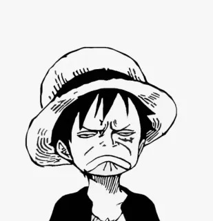 😒 03332424 Monkey D. Luffy One Piece วันพีซ, ลูฟี่, มังกี้ ดี ลูฟี่, อนิเมะ, มังงะ, ตัวละคร, สีหน้า telegram sticker