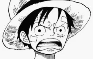 😠 e9709e11 Monkey D. Luffy One Piece อนิเมะ, มังงะ, วันพีซ, ลูฟี่, โจรสลัด, หมวกฟาง, การ์ตูน, ภาพประกอบ telegram sticker