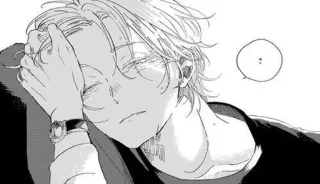 🖨 872bfcd8 ？ anime, manga, denken, slaperig, vraag, jongen telegram sticker