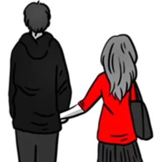 🚶 081cf1e2 couple, love, relationship, affection, holding hands, casual telegram sticker