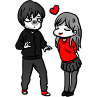 😘 d7ef971f love, cartoon, couple, relationship, heart telegram sticker