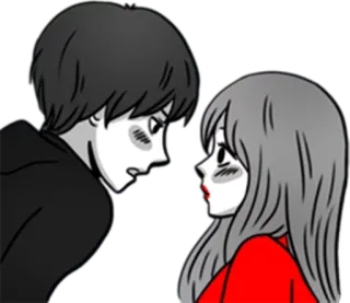 💏 db2278d5 couple, love, relationship, stare, romance telegram sticker