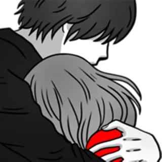 💑 e767ade2 hug, couple, love, affection, embrace, romance telegram sticker