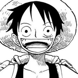 ➖ 26183946 Luffy One Piece Anime, Manga, One Piece, Monkey D. Luffy, Luffy, Chapeau de paille, Pirate telegram sticker