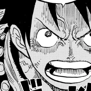 ➖ 71594ac9 Luffy One Piece Anime, Manga, One Piece, Luffy, Chapeau de paille, En colère, Shonen telegram sticker