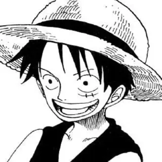 ➖ cbd8c679 Monkey D. Luffy One Piece luffy, one piece, anime, manga, chapeau de paille, pirate telegram sticker
