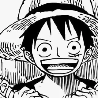 ➖ e25cc72e Luffy One Piece animé, manga, one piece, luffy, dessin animé, pirate, souriant telegram sticker
