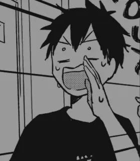 🖤 ad0e33bb аниме, манга, мультфильм, кричать, крик, эмоция, выражение telegram sticker