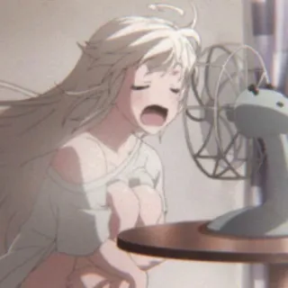 🧊 06b700ad 애니메이션, 여자, 땀, 팬, 핫 telegram sticker