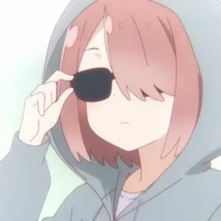 🧊 f7a0c9b3 애니메이션, 선글라스, 후드티, 멋진, 소녀, 만화 telegram sticker