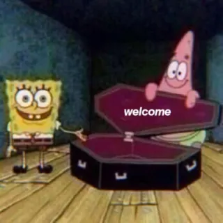 🧊 fd427a41 Spongebob Squarepants welcome 스폰지밥, 패트릭, 환영, 관, 만화 telegram sticker