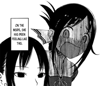 😐 99090d65 ON THE INSIDE, SHE HAS BEEN FEELING LIKE THIS. Anime, Mangá, Emoção, Angústia, Medo, Interior, Sentimento telegram sticker