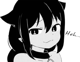 😏 ca840f45 Heh... Anime, Garota gato, Mangá, Heh, Presunçoso telegram sticker