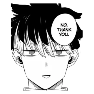 😗 1676a3fe NO, THANK YOU. Anime, Mangá, Não, obrigado, Expressão, Atitude telegram sticker