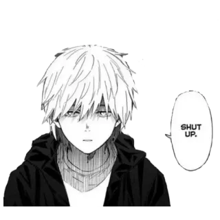 🥱 4d975319 SHUT UP. Anime, Sticker, Cala a boca, Mangá, Personagem telegram sticker