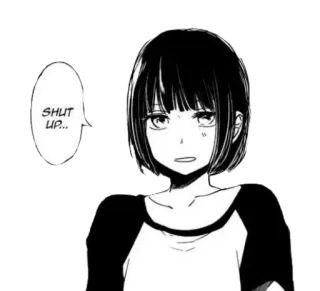 💛 37ba9cd0 SHUT UP... anime, manga, shut up, speech bubble, girl whatsapp sticker